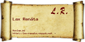 Lax Renáta névjegykártya